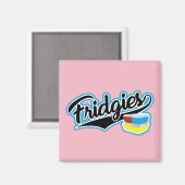 ヴィンテージPyrex Fridgies野球スクリプト マグネット (正面/裏面)