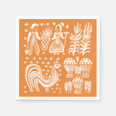 ヴィンテージPyrex Pattern - Butterprint (Amish農家) スタンダードカクテルナプキン (正面)