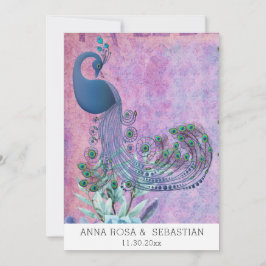 *~*ヴィンテージQR RSVP ビクトリアン Peacock AR24結婚s 招待状