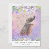 *～*ヴィンテージQR RSVP Peacock ビクトリアン AR24結婚 招待状 (正面)