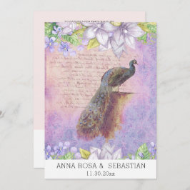 *～*ヴィンテージQR RSVP Peacock ビクトリアン AR24結婚 招待状