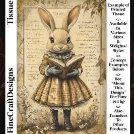 ヴィンテージRabbit & Open Book読のCT7デクページ 薄葉紙