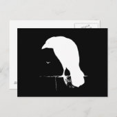 ヴィンテージRavenシルエットホワイトオンブラック – カスタム ポストカード (正面/裏面)