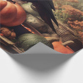 ヴィンテージRavenフォトゴシックハロウィーンデコップページ ラッピングペーパー (角)