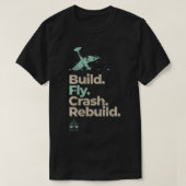 ヴィンテージRC飛行機ギフト構築フライクラッシュリビルドエア Tシャツ (デザイン正面)