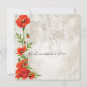 ヴィンテージRED POPPIES日付を保存 セーブザデート (裏面)