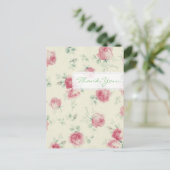 ヴィンテージRed Rosesテクスチャ – ありがとう ポストカード (スタンド正面)