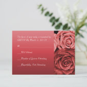 ヴィンテージRed Roses RSVPの結婚カード 招待状 (スタンド正面)