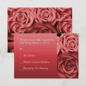 ヴィンテージRed Roses RSVPの結婚カード 招待状 (正面/裏面)