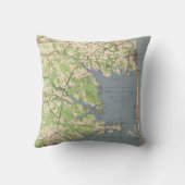 ヴィンテージRehoboth及びBethany Beach DE Map (1944年) クッション (裏面)