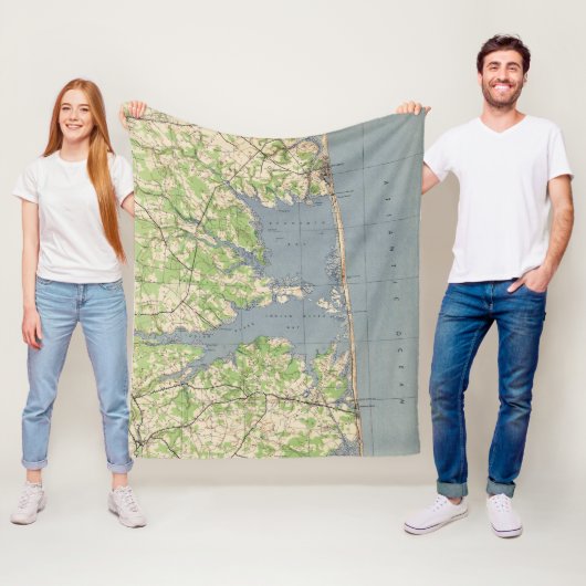 ヴィンテージRehoboth及びBethany Beach DE Map (1944年) フリースブランケット (インサイチュ)