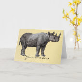 ヴィンテージRhinoグリーティングカード カード (黄色い花)