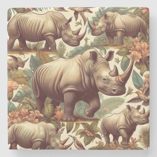 ヴィンテージRhinoシームレス ストーンコースター (正面)