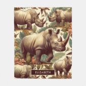 ヴィンテージRhinoシームレス フリースブランケット (正面)