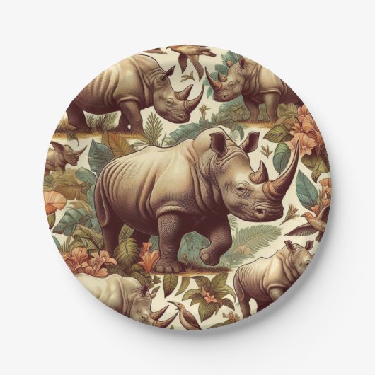 ヴィンテージRhinoシームレス ペーパープレート (正面)