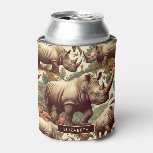 ヴィンテージRhinoシームレス 缶クーラー (缶正面)