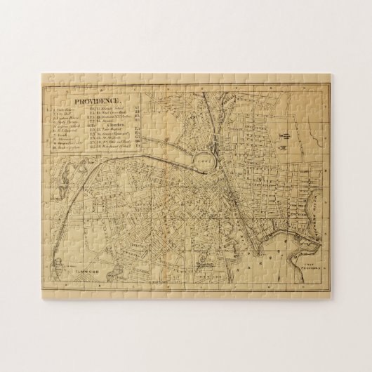 ヴィンテージRIの地図(1880年) ジグソーパズル (横)