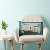 ヴィンテージRMSタイタニック深いブルー海グリッター ランバークッション (椅子)