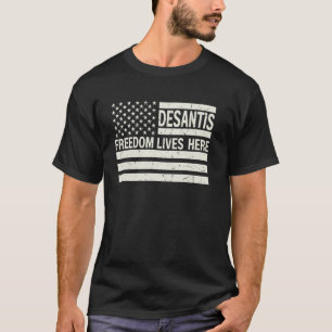 ヴィンテージRon DeSantis Freedom Lives Here Florida US Tシャツ
