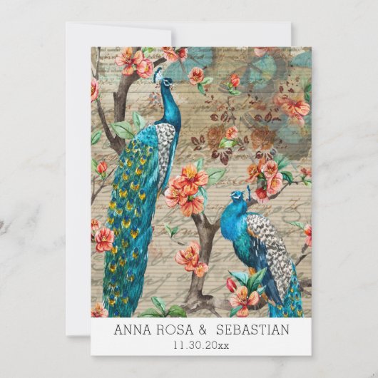 *~* ヴィンテージRQ RSVP ビクトリアン ペコック AR24 ウェディング 招待状 (正面)