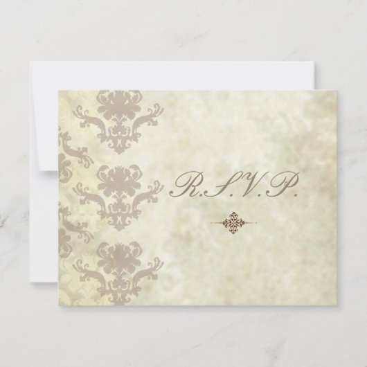 ヴィンテージRSVPには5x7結婚式招待状が必要 出欠カード (正面)