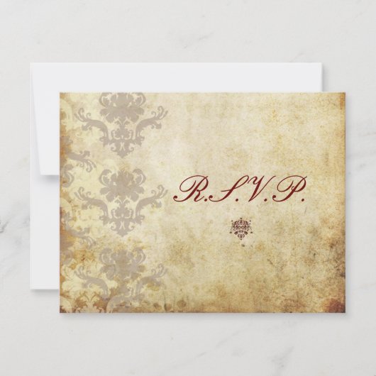 ヴィンテージRSVPには5x7結婚式招待状が必要 出欠カード (正面)