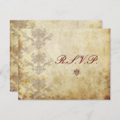 ヴィンテージRSVPには5x7結婚式招待状が必要 出欠カード (正面/裏面)