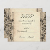 ヴィンテージRSVPカードテンプレート 出欠カード (正面/裏面)