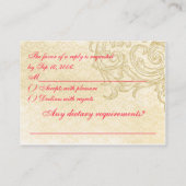 ヴィンテージRSVPカード エンクロージャーカード (裏面)