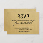 ヴィンテージRSVPカードMid Century応答カード 出欠カード (正面/裏面)