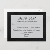 ヴィンテージRSVPグレー&ブラックチャックボードポストカード インビテーションポストカード (正面/裏面)