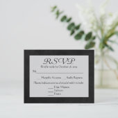 ヴィンテージRSVPグレー&ブラックチャックボードポストカード インビテーションポストカード (スタンド正面)