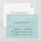 ヴィンテージRSVPブルーグランジ結婚ズ/パーティーはがき インビテーションポストカード (正面/裏面)