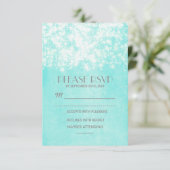 ヴィンテージRSVP – 文字列ライト – 青 出欠カード (スタンド正面)