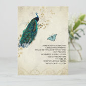 *~*ヴィンテージRSVP QR ビクトリアン Peacock AR24結婚 招待状 (スタンド正面)