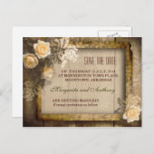 ヴィンテージrustic日付のポストカードを保存 案内ポストカード (正面/裏面)