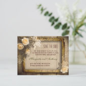 ヴィンテージrustic日付のポストカードを保存 案内ポストカード (スタンド正面)