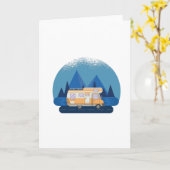 ヴィンテージRVキャンパーモーターホーム カード (黄色い花)