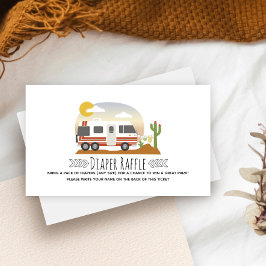 ヴィンテージRVデザート赤ちゃんシャワーおむつラッフル エンクロージャーカード