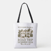 ヴィンテージRVマウンテンファミリーキャンピングロードトリップ トートバッグ (裏面)