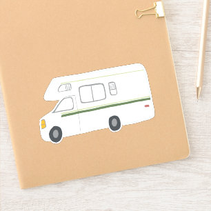 ヴィンテージRVモーターホームキャンパーキュートスケッチアート シール