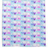 ヴィンテージRVモーターホームキャンパートレーラー シャワーカーテン (正面)