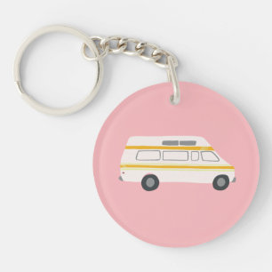 ヴィンテージRVヴァンMotorhome Campervanのかわいいスケッチ キーホルダー