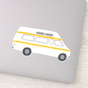ヴィンテージRVヴァンMotorhome Campervanのかわいいスケッチ シール