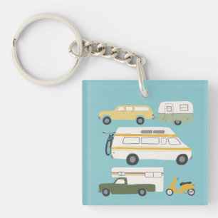 ヴィンテージRVヴァンMotorhome Campervanのトラックのトレーラー キーホルダー