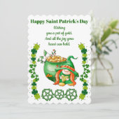 ヴィンテージSaint patricks dayクローバー格言ポット金ゴールド シーズンカード (スタンド正面)