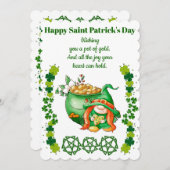 ヴィンテージSaint patricks dayクローバー格言ポット金ゴールド シーズンカード (正面/裏面)