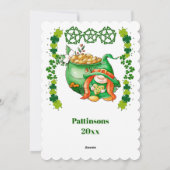 ヴィンテージSaint patricks dayクローバー格言ポット金ゴールド シーズンカード (裏面)