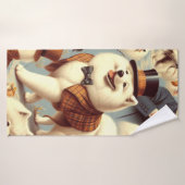 ヴィンテージSamoyed Dogシームレ絵を描ス バスタオル (バスタオル)