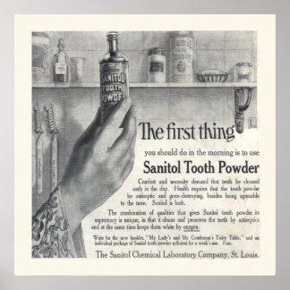 ヴィンテージSanitol Tooth Powder Ad 1906 ポスター